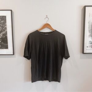 Topshop Distressed Black Basic Essential Short Sleeve Tee Size 10